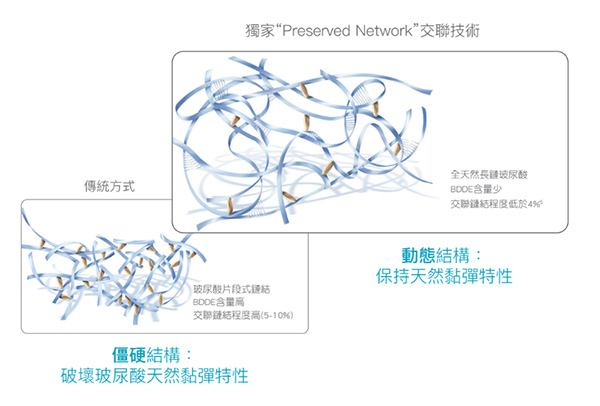 Teosyal RHA系列採用獨家的Preserved Network交聯技術